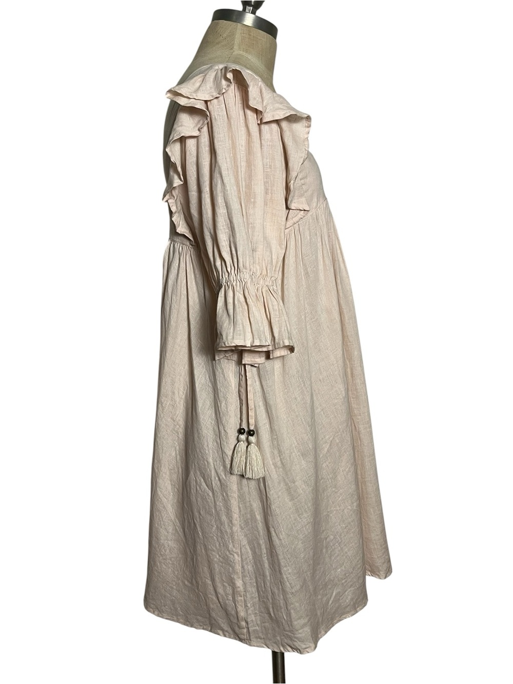 Spell & The Gypsy Collective Mae Linen Ruffle Babydoll Dress S Cottagecore - Picture 6 of 13